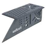 wolfcraft 3D Gehrungswinkel zum Bearbeiten von dreidimensionalen Werkstücken, Anschläge für 45°/90°Winkel, einsetzbar als Streichmaß (Prime)