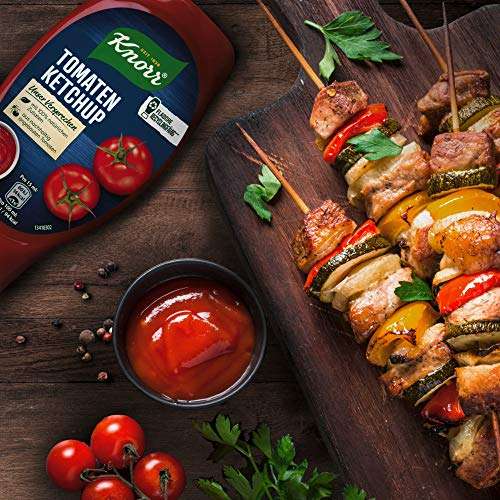 [PRIME/Sparabo] Knorr Tomaten Ketchup Squeezer vegane Grillsauce mit 100% natürlichen Zutaten Flasche 430ml