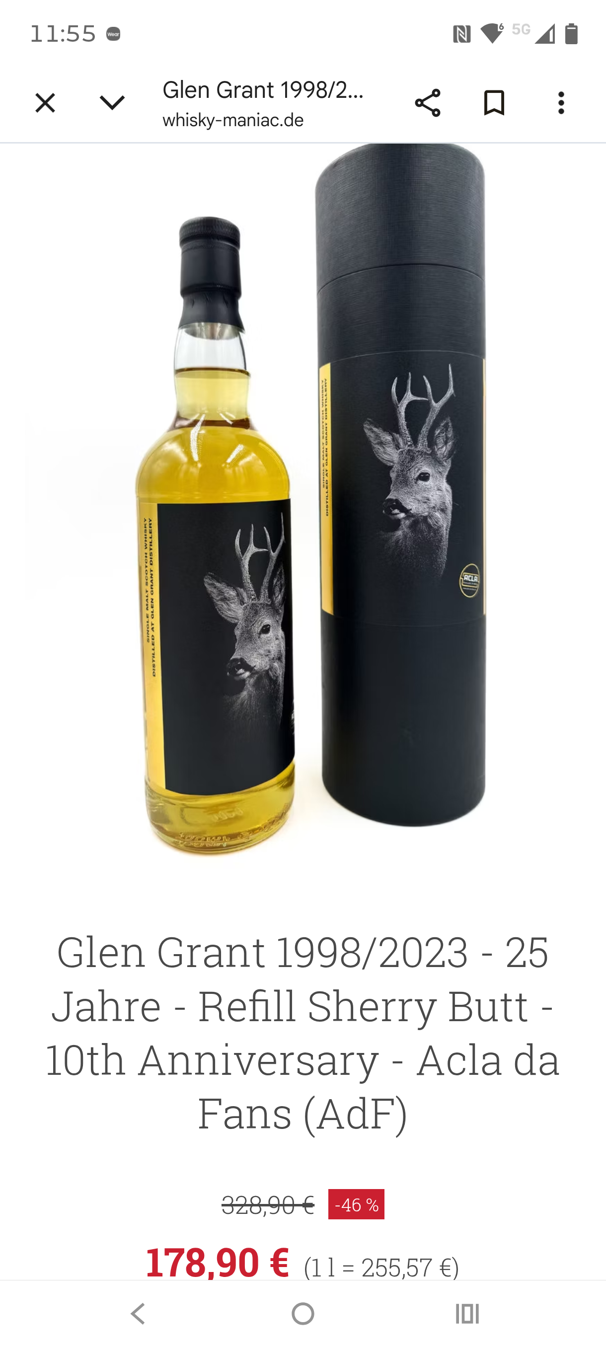 Glen Grant 1998 25 J. Sherry Butt 10th Anniversary Acla da Fans WB85,37 + Glen Scotia 2000 First Fill Cask 323 Gordon&MacPhail Scotch Whisky