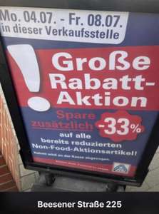 Lokal: Aldi Halle (Saale) 33% zusätzlich Rabatt auf reduzierte non-food Aktionsartikel