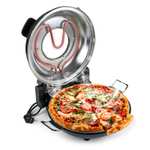 Wiltec elektrischer Pizzamaker 32cm mit Sichtfenster | 1200W max. 400°C | Pizzaofen