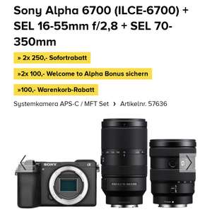 Sony Alpha 6700 + 16-55mm f/2,8 + 70-350mm ( + 200€ Welcome to Alpha Cashback)