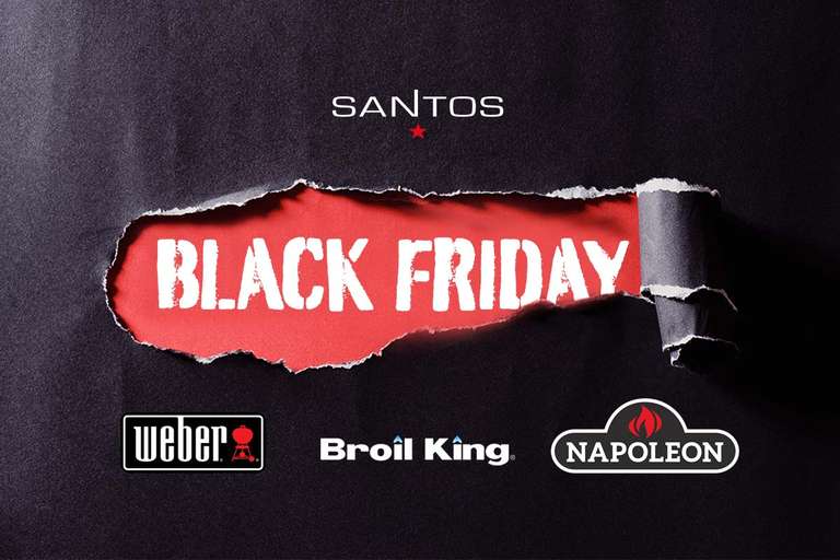 20% Rabatt bei den Santos Black Friday Days auf Gasgrills und Zubehör von Napoleon, Weber, Broil King, Eigenmarke