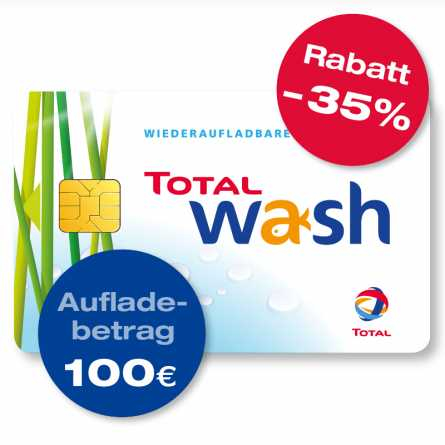 Total - 100€ Waschkarte für 65€