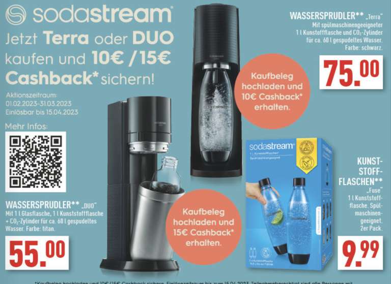 [Lokal Marktkauf Ratingen] SodaStream Duo mit Glasflasche, Kunststoffflasche und Zylinder für 55€