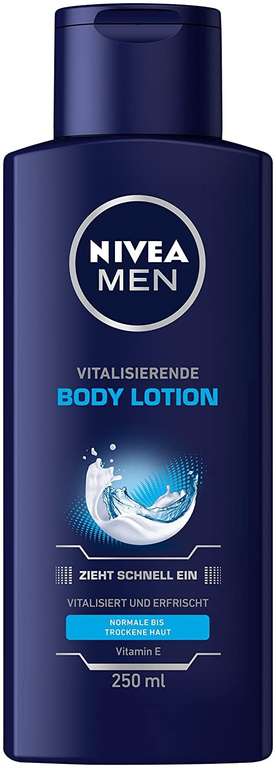 NIVEA MEN Vitalisierende Bodylotion, spendet 24+ Stunden Feuchtigkeit, mit Vitamin E (250 ml) [PRIME/Sparabo; für 2,06€ bei 5 Abos]