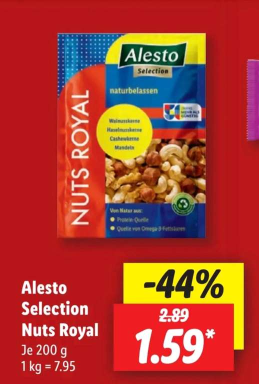 [Lidl - 25.08 + 26.08.] Alesto Selection Nuts Royal Nussmischung 200g
