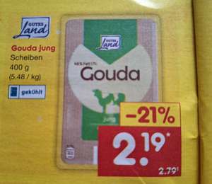 Gouda Käse - 400 Gramm Packung (Netto MD)