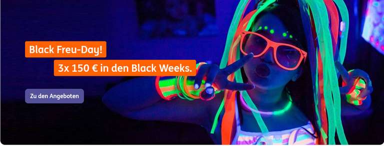 ING Black Week 150€ Prämie + 50€ KwK Programm [Girokonto 150€] 190€ Prämie via Tarifcheck für Girokonto, eID