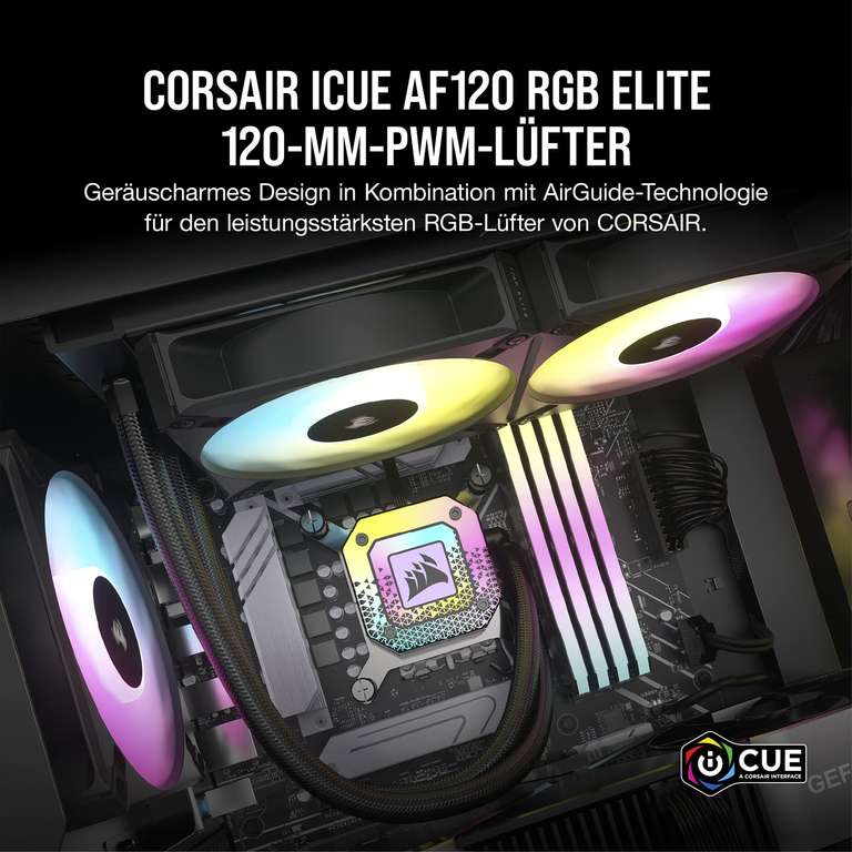 Corsair iCUE AF120 RGB ELITE 120mm PWM PC Gehäuse Lüfter für 15,90€ (Amazon Prime)