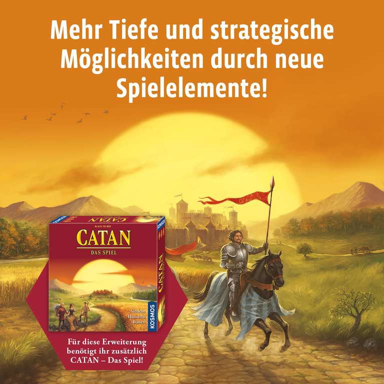 KOSMOS Catan – 3D-Edition, Strategiespiel Für 3–4 Personen Ab 10 Jahren, Mit 3D-Landschaftsfeldern
