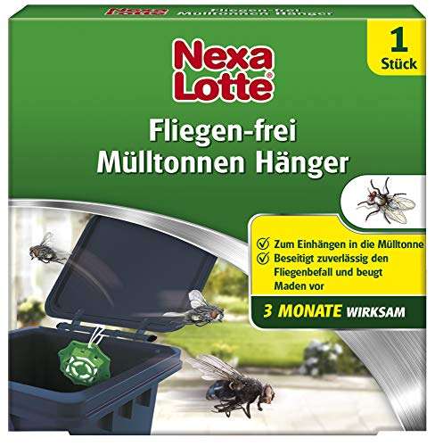 Nexa Lotte Mülltonnenhänger mit 3 Monate Langzeitwirkung, Hänger mit Zitrusduft gegen lästige Maden und Mücken (Prime)