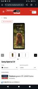 Sony Xperia 5 V mit O2 Basic 30 Promo oder Freenet Green LTE 10 GB Promo (Telekom)