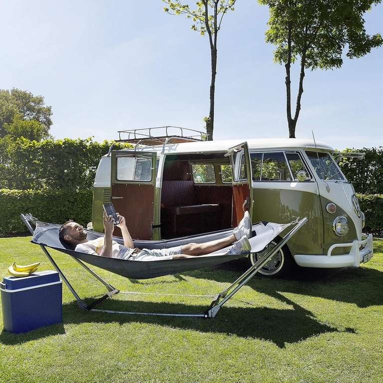 XXL Hngematte mit Gestell  280x90x83cm, 150kg belastbar, faltbar, Garten  & Camping, inkl. Tasche  at eBay | mydealz