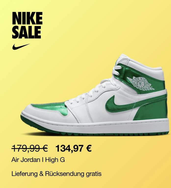 Bis zu 40% auf Nike & Jordan Artikel (z.B. Air Jordan 1 High G)