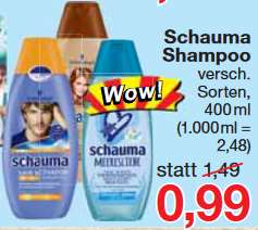 Schauma Shampoo versch. Sorten, 400ml je 0,99€ bei Jawoll