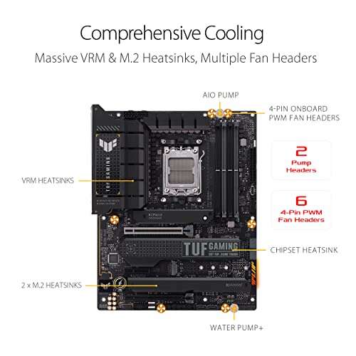 [Vorbestellung] ASUS TUF GAMING X670E-PLUS Mainboard (ATX, AM5, Ryzen 7000, 4x DDR5, PCIe 5.0, 4x M.2, USB-C 3.2 Gen 2x2, 2.5 Gb LAN)