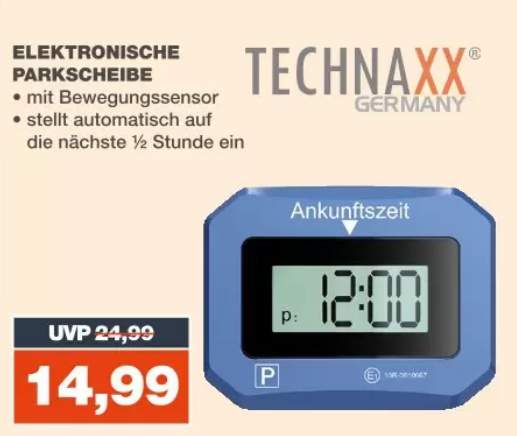 Real Elektronische Parkscheibe von Technaxx für 14,99€ ab Montag