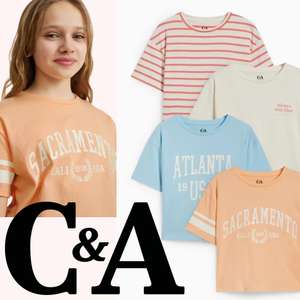 C&A Multipack 4er - Kurzarmshirt für Kinder (Gr. 122 - 176) | 3,24 € pro Shirt | gratis Versand