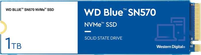 1TB WD Blue SN570 M.2 SSD (3D-NAND TLC, PCIe 3.0 x4, R3500/W3000)