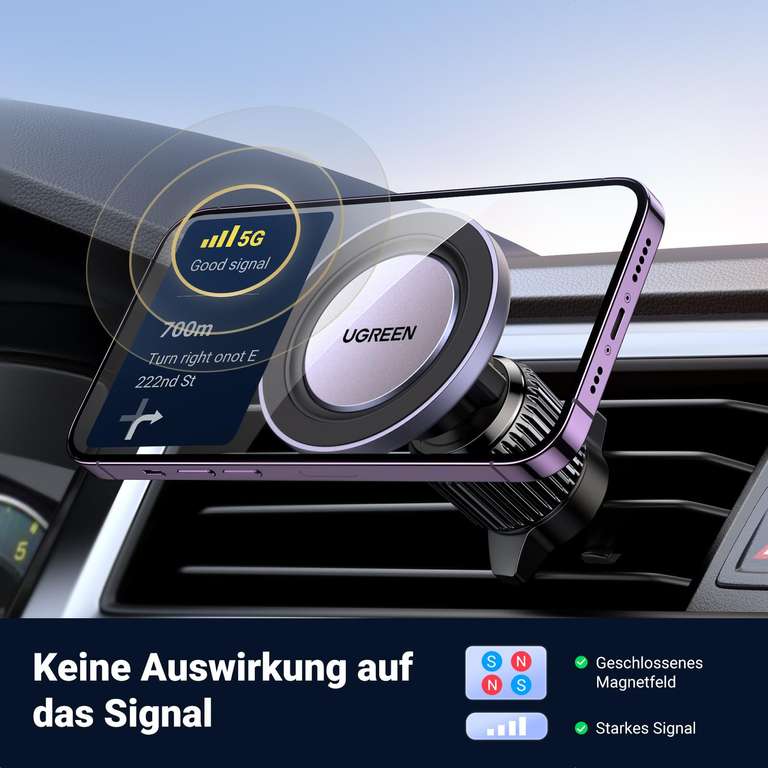 UGREEN Handyhalterung Auto Magnet Lüftung MagSafe Autohalterung 360°  Drehbar Handyhalter (Prime)