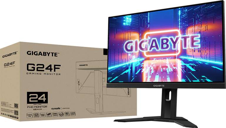 Gigabyte G24F 60,5cm (23,8") FHD IPS Gaming Monitor HDMI/DP 165Hz (170Hz OC) 1ms FreeSync