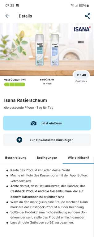 Rossmann Isana Men Rasierschaum sensitiv mit Marktguru für effektiv 0,75 €