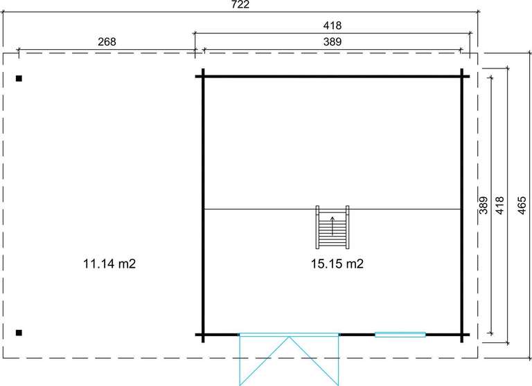 Schwedenhaus 44 ISO mit Anbau 26,25 m2 inkl. Schlafboden