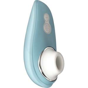 Liberty Unterdruckvibrator Powder Blue von Womanizer; Reise Klitorisstimulator mit Verschlusskappe