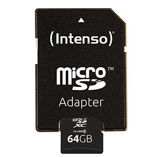 Intenso microSDXC 64GB Class 10 Speicherkarte inkl. SD-Adapter für 4,49€ [32 GB für 3,99] inkl. Versand (Amazon Prime)