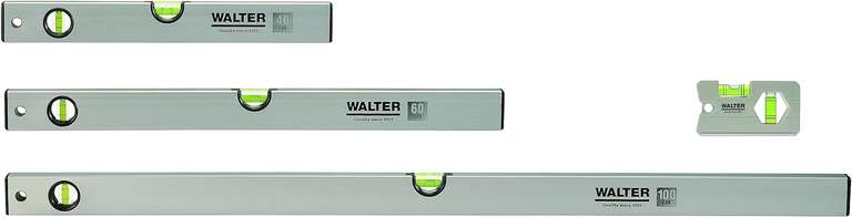 WALTER Wasserwaagen Set mit 3 Libellen Längen 40, 60, 100 cm + Miniwasserwaage