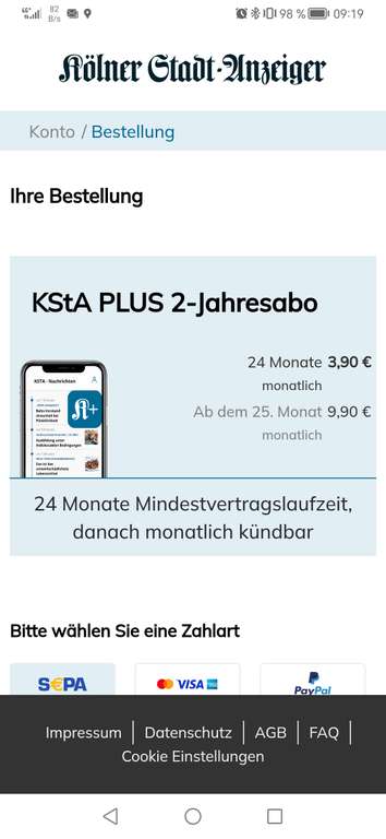 Kölner Stadt-Anzeiger KStA+ Abonnement in der Black Week