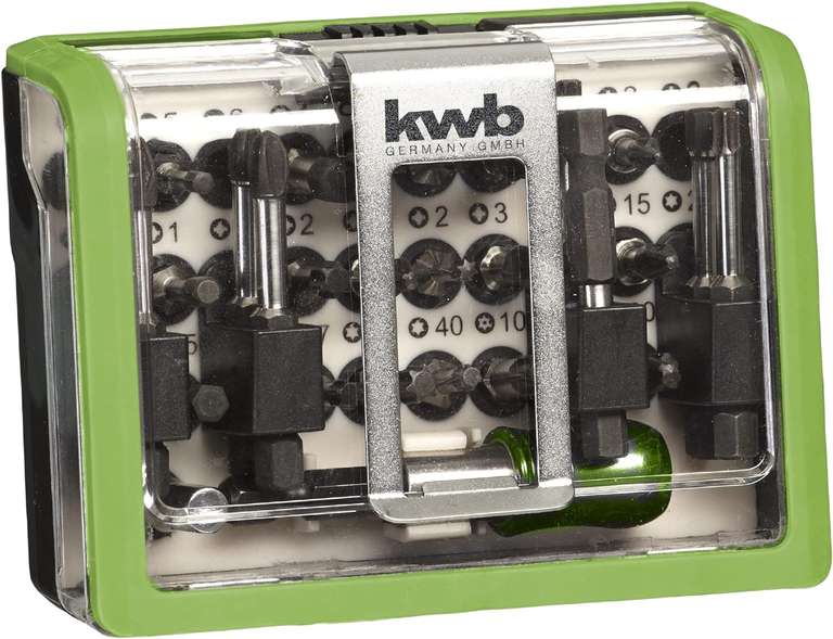 kwb Winkel-Spanner für rechte Winkel 90°, Spannweite 68 mm Backenhöhe 35 mm, Alu 15,99€/ kwb Extreme Force Bit-Box – 28-tlg. 12,99€