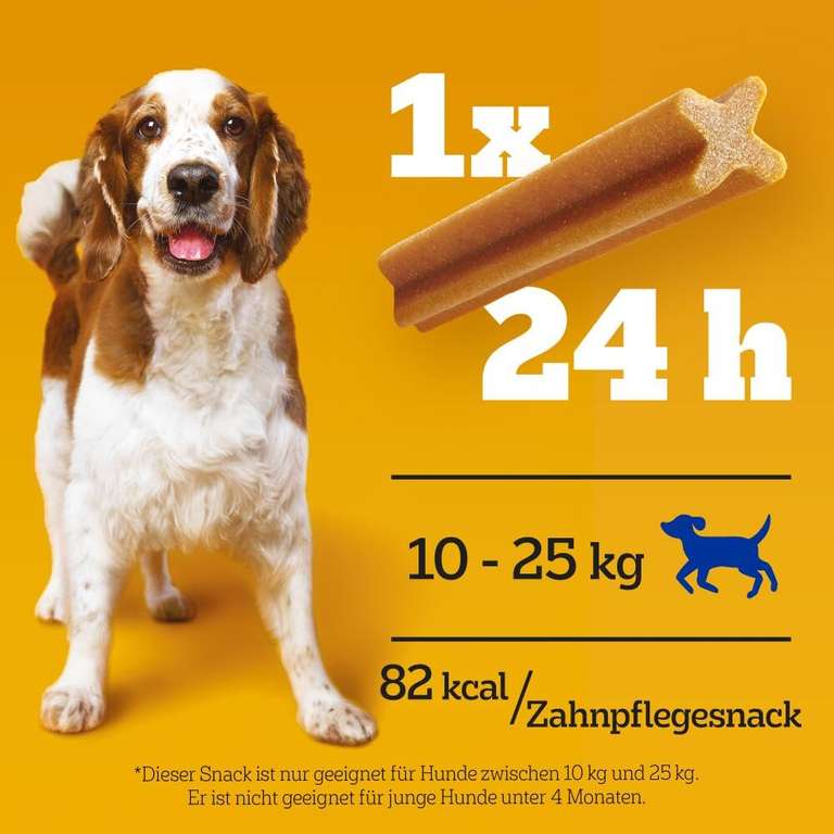 Pedigree DentaStix Daily Oral Care Zahnpflegesnack für mittelgroße Hunde (10–25kg), 112 Stück (5,68€/kg) (Prime Spar-Abo)