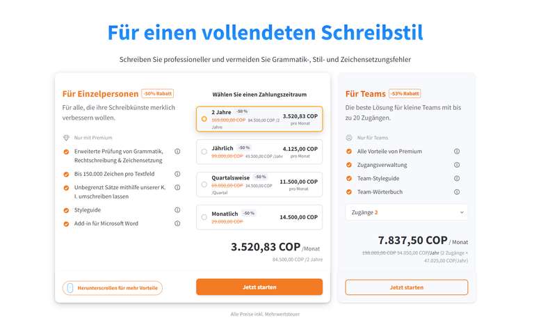LanguageTool Premium - 2 Jahre 18,83€ mit VPN (49,94€ ohne)