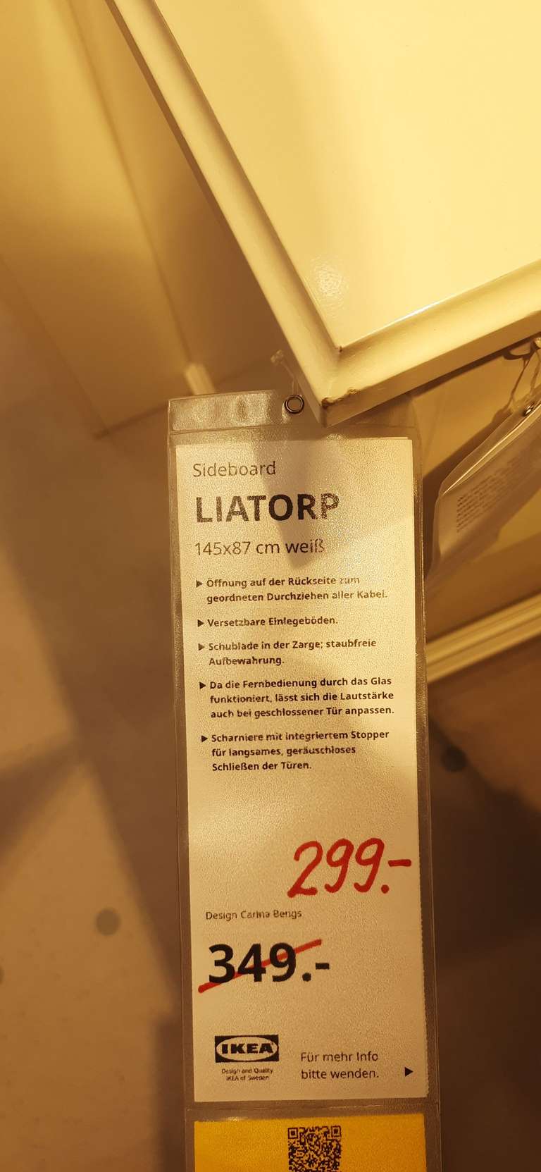 [ IKEA LOKAL NÜRNBERG] Sideboard LIATORP Kommode 145cm * 87cm in weiss