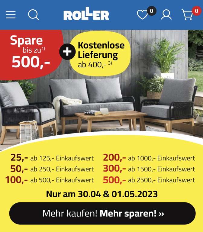 Roller.de Bis zu 500€ sparen und kostenlose Lieferung ab 400€