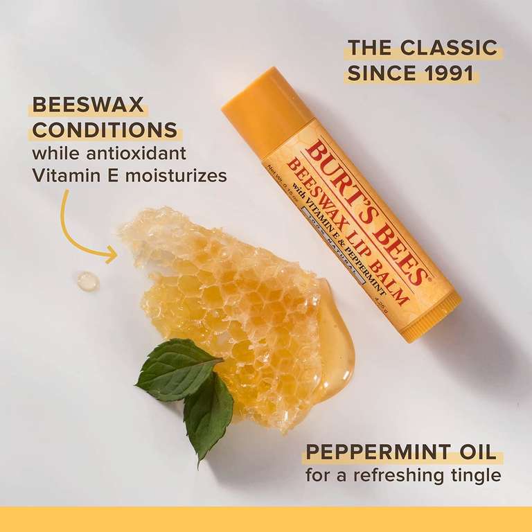 Burt's Bees 100 Prozent Natürlicher feuchtigkeitsspendender Lippenbalsam, 1 Stift, 0.15 oz/ 4.25 g (Prime Spar-Abo)