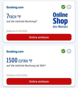 [Payback/Booking.com] personalisiert - 1.500 EXTRA Punkte auf nächste Buchung ab 50€