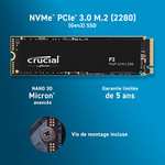 Crucial P3 - SSD - 500 GB - intern - M.2 2280 - PCIe 3.0 (NVMe)