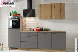 Express Küchenblock 270cm mit Exquisit Geräten und AEG Geschirrspüler
