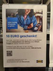 [Lokal Frankfurt] IKEA 10€ Gutschein ab 100€ für IKEA Family