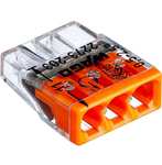Wago COMPACT-Verbindungsdosenklemme 3-Leiter-Klemme 0,5-2,5 mm² Inhalt 100 Stück, Transparent/orange, PRIME