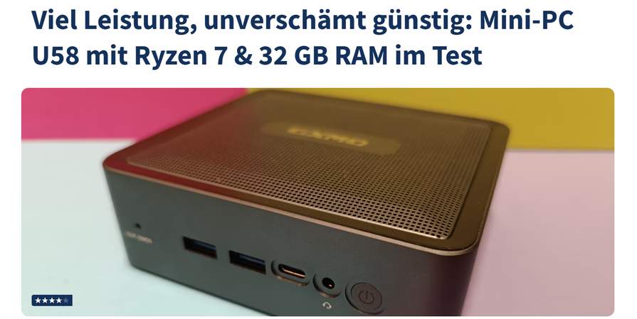 Mini PC ALLIWAVA U58 AMD Ryzen 7 5825U - 32 Go RAM, 512 Go SSD, WiFi 6E, Triple Sortie 4K - 11