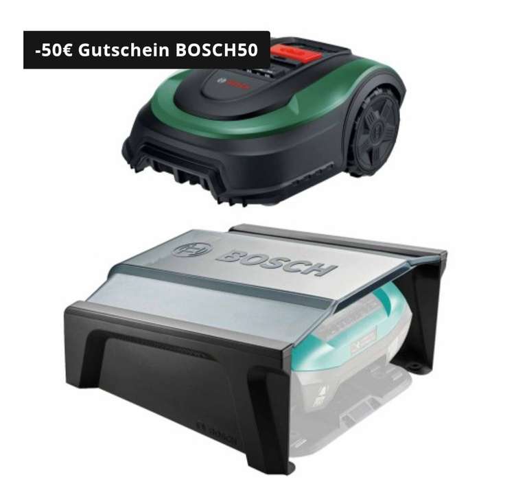 Bosch Indego S+ 500 Mähroboter + gratis Garage, für 699€ und vergleibare Angebote sind ohne Garage, Versandkostenfrei