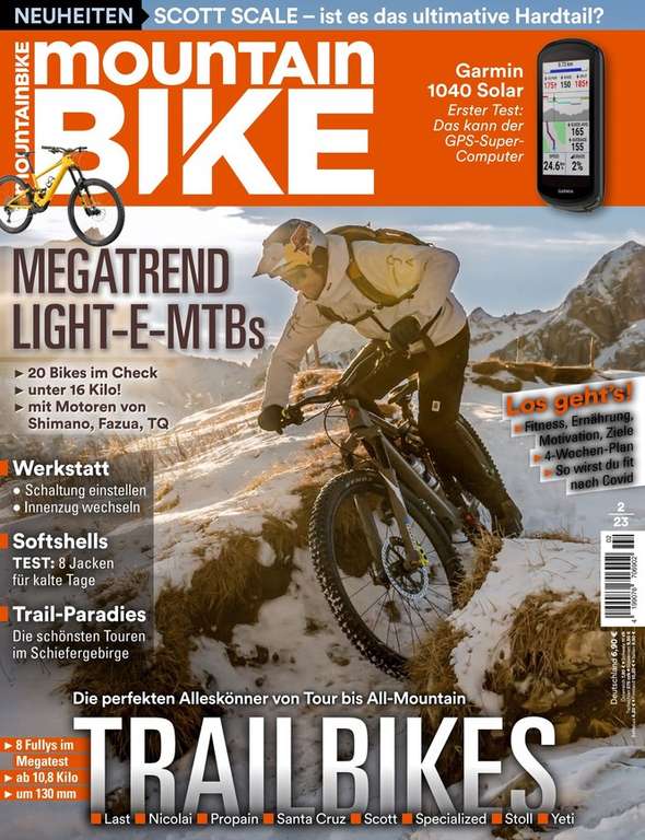 MountainBIKE Abo (12 Ausgaben) für 77,90 € mit 50 € Amazon-Gutschein als Prämie