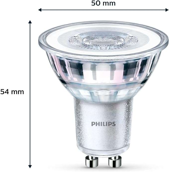 [Prime] 6er Pack Philips LED Classic GU10 WarmGlow (dimmbar) oder neutralweiß (nicht dimmbar) Lampe, 50 W, Reflektor [Energieklasse F]