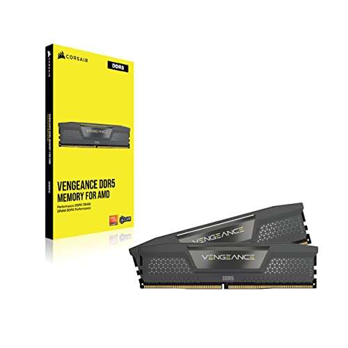 Corsair VENGEANCE DDR5 RAM 32GB (2x16GB) 6000MHz CL36 AMD EXPO iCUE Kompatibel Computer Speicher - Grau (CMK32GX5M2D6000Z36)