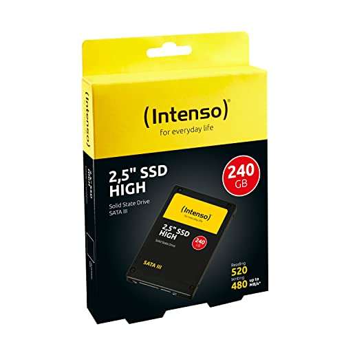 [Prime] Intenso Interne 2,5" SSD SATA III High, 240 GB, 520 MB/Sekunden, Schwarz