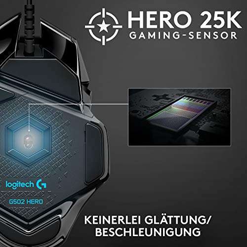Logitech G502 Hero High-Performance Gaming-Maus, Hero 25600 DPI Optischer Sensor + Logitech G213
